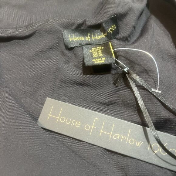 House of Harlow 1960 Black Bodycon All-In-One Bodysuit Womens Size XS - Picture 3 of 11